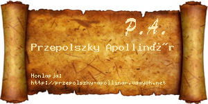 Przepolszky Apollinár névjegykártya